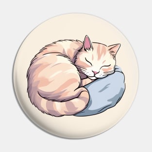 Cute cat sleeping on a pillow Pin