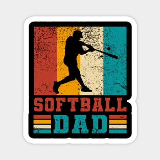 Vintage Softball Dad Fathers day baseball Men Magnet
