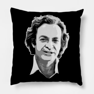 Richard Feynman Black and White Pillow