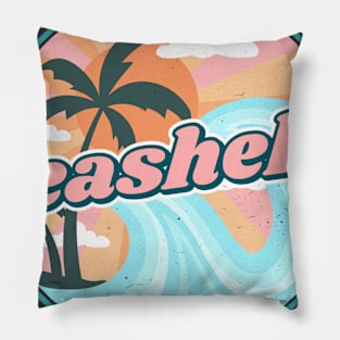 Seashells beach and palm trees Pillow