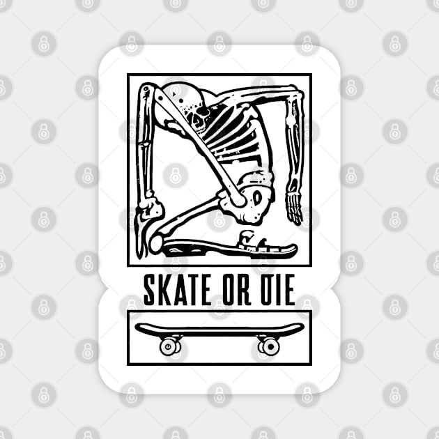 Skeleton Skate or Die Magnet by Monkey Business Bank