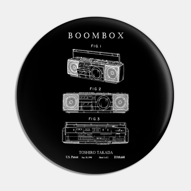 Boombox Ghettoblaster Patent Print 1987 Pin by MadebyDesign