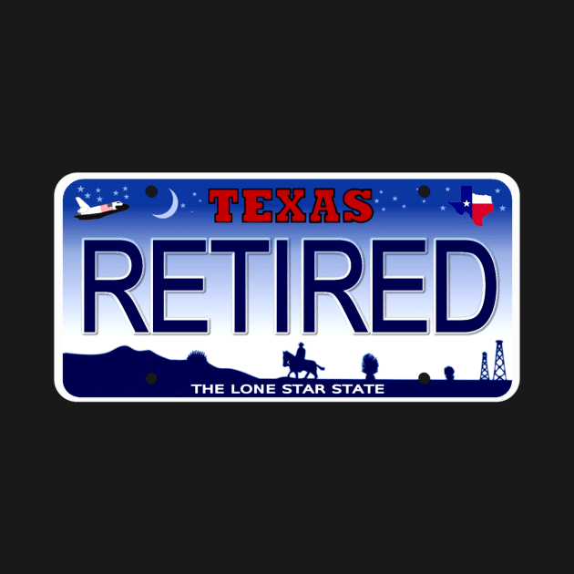 Retired Texas License Plate by Mel's Designs