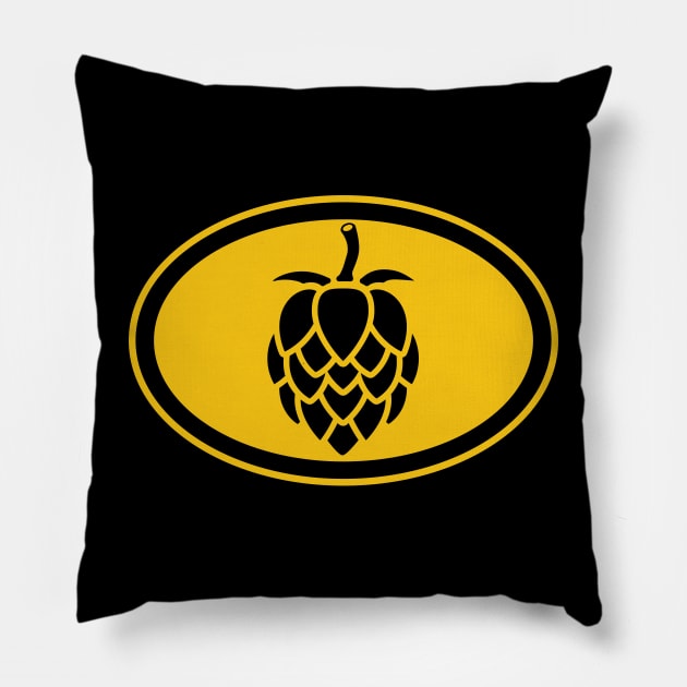 The Beer Hops (yellow) Pillow by dkdesigns27