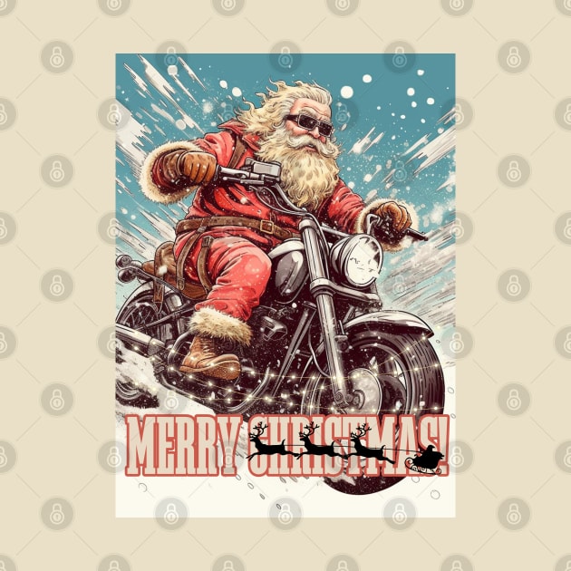 Santa Celebrate Christmas With Motorcycle by FrogandFog