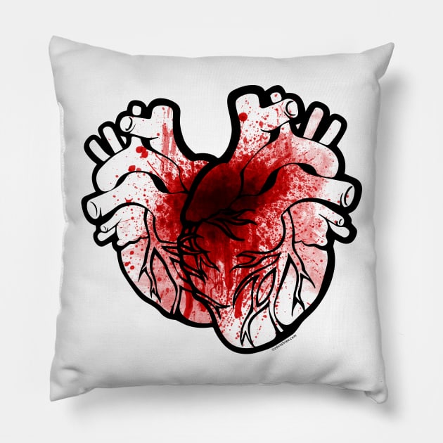 Two Hearts As One Pillow by One30Creative