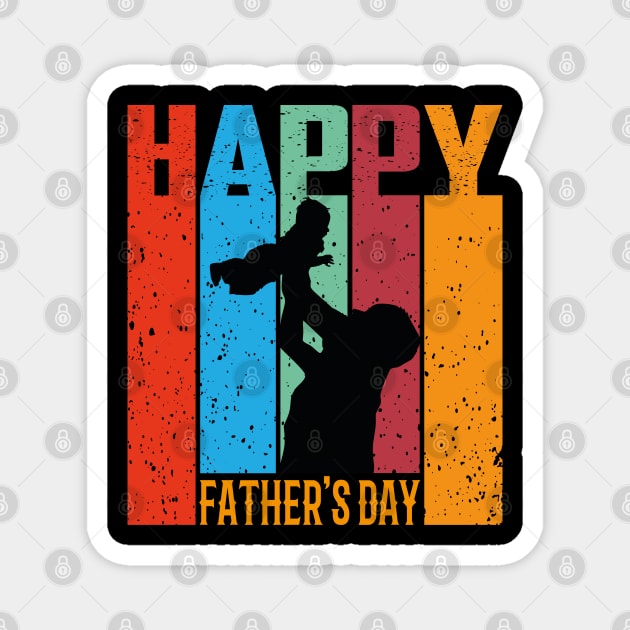 Happy Fathers Day, Dad, Papa, Father,Daddy,Retro Magnet by Global Creation