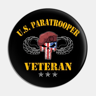 US Paratrooper Army Veteran Airborne Division - Veterans Day Gift Pin