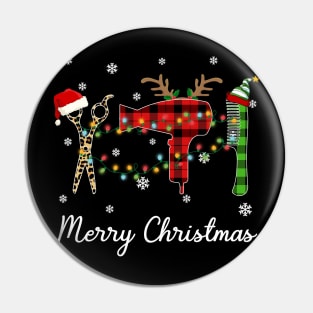 Hairdresser Merry Christmas Funny Pin