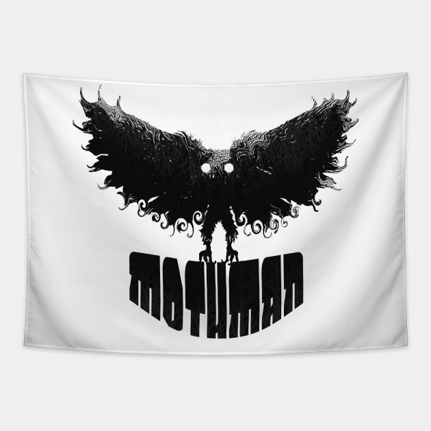 Mothman West Virginia Wing Humanoid Moth Retro Vintage Tapestry by National Cryptid Society