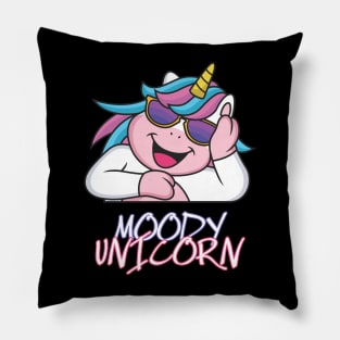 Moody unicorn - Cute little unicorn your kids would love! - Available in stickers, clothing, etc Pillow