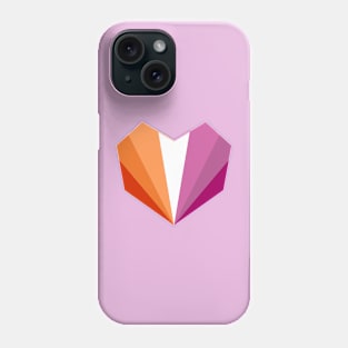 Lesbian Flag (2018) Geometric Heart Phone Case