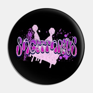 Sagittarius Queen Graffiti Crown Zodiac Sign Astrology Birthday Pin