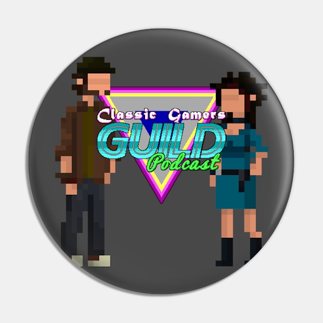 Classic Gamers Guild Podcast Paul & Anna Logo Pin by ThePhantomFellows