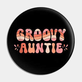 Groovy Auntie Matching Family 1St Birthday Party Pin