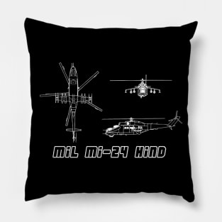 Mil Mi-24 Hind (Attack Gunship) (white) Pillow