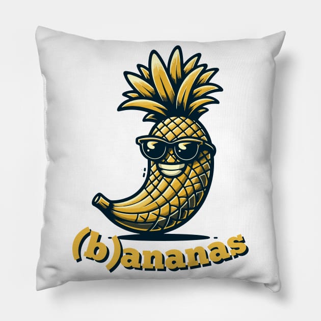 (b)ananas | Tropical Banana Pineapple Smile Fusion | Fruit | Ananas Pillow by octoplatypusclothing@gmail.com