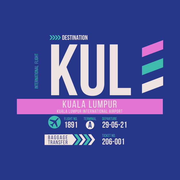 Kuala Lumpur (KUL) Airport Code Baggage Tag by SLAG_Creative