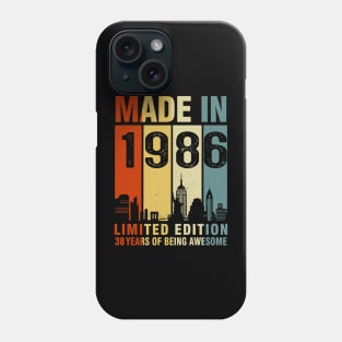 Made In 1986 38th Birthday 38 Years Old Phone Case