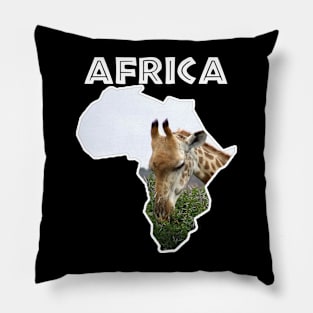 African Wildlife Continent Giraffe Thorn Tree Pillow