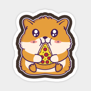 Cute Hamster Eating Pizza Kawaii Rodent Lover Magnet