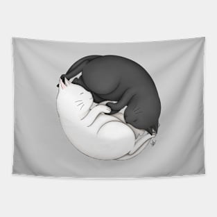 Yin Yang Cats Tapestry