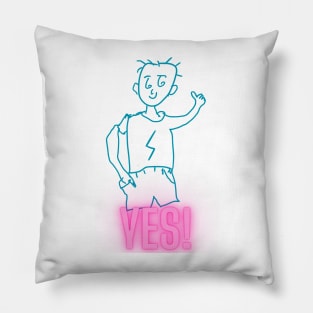 Yes Man, Funny T-Shirt, Funny Tee, Badly Drawn, Bad Drawing Pillow