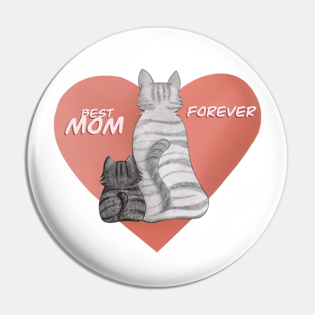 Happy mom cat Pin by MiniMao design