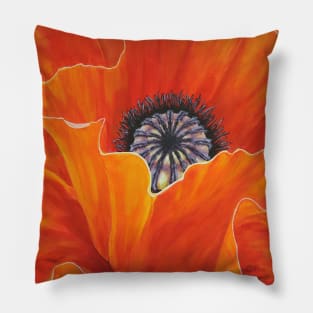 Poppy - Bright Red-Orange Pillow