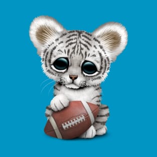 White Tiger Cub Playing With Football T-Shirt