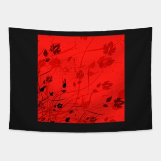 Special Floral Art Red Black Tapestry