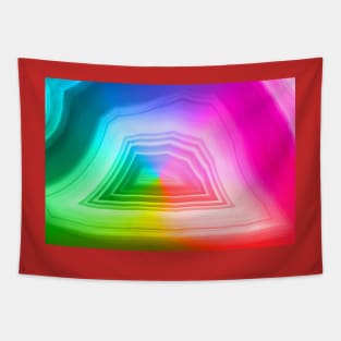 Fancy radiant rainbow colors agate slice mineral Tapestry