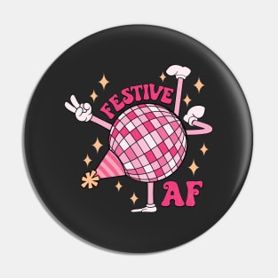 Festive Af New Year Discoball Pin