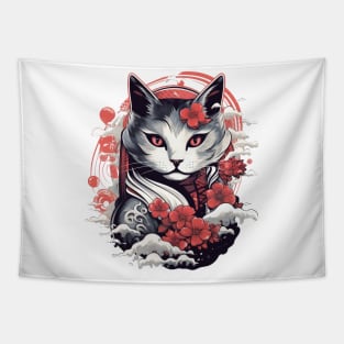 Cat geisha Nekomata Tapestry