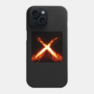 Fiery rays on black background Phone Case