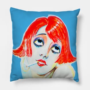 Redhead Girl Smoking Pillow