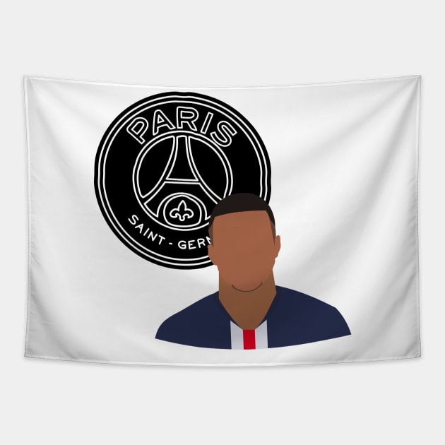 PSG Kylian Mbappe Tapestry by OverNinthCloud