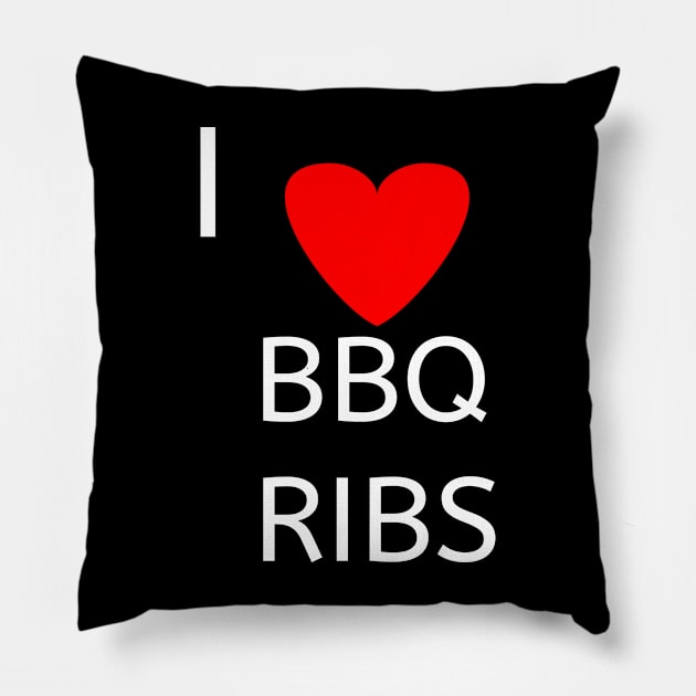 I love bbq ribs barbeque Pillow by Spaceboyishere