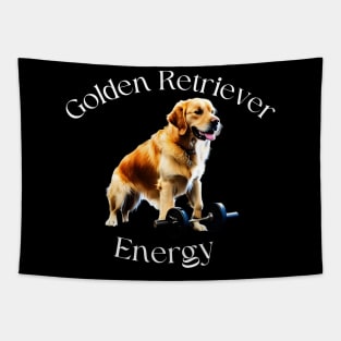 Golden Energy-Golden Retriever with Weights Tapestry