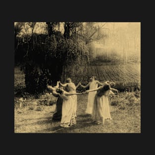 Circle of Witches? No, Vassar College girls practicing Greek dances, 1923 - sepia photo retouched and cleaned T-Shirt