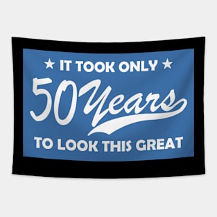 50 year old celebration funny slogan Tapestry