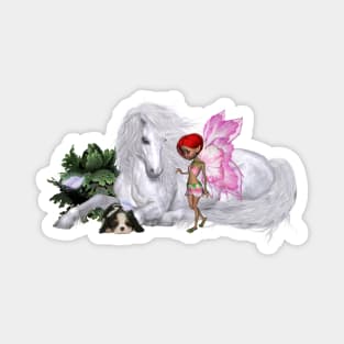 Wonderful unicorn with fairy Magnet