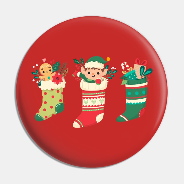 Christmas Socks Pin by Mako Design 