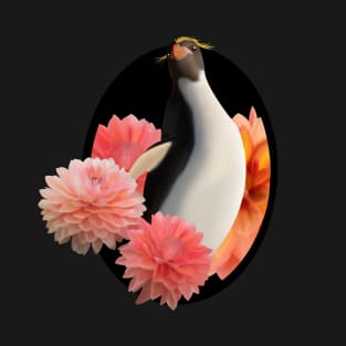 Macaroni Penguin & Dahlia Flowers T-Shirt