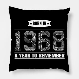 1968 Birth Year Events | 51st Birthday Gift Pillow