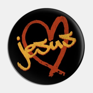 I Love Jesus Vintage 80's & 90's Dijon and Orange Pin
