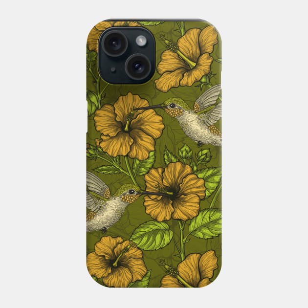 Night tropical garden yellow and green Phone Case by katerinamk