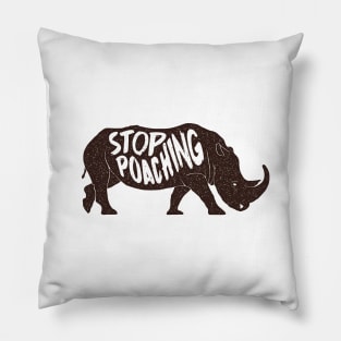 Stop Poaching Rhino Pillow