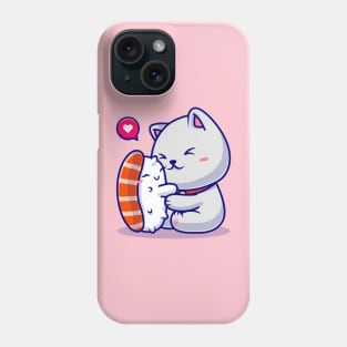 Cute Cat Love Sushi Cartoon Phone Case