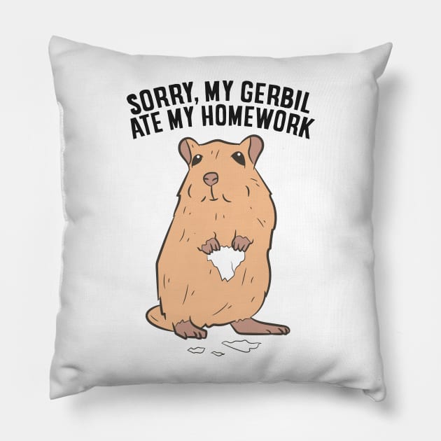 Gerbil Kids School My Gerbil Ate My Homework Pillow by EQDesigns